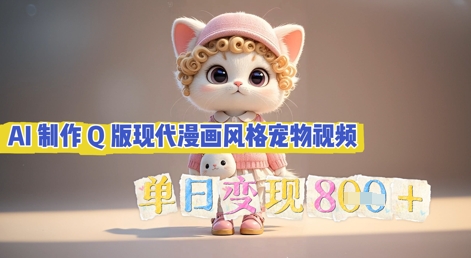 AI制作Q版现代漫画风格宠物视频，单日变现几张-“发个发”赚钱知识平台