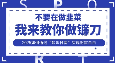 韭菜生涯终结者，我来教你做镰刀，2025如何通过“知识付费”实现财F自由【揭秘】-“发个发”赚钱知识平台