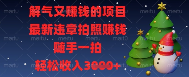 解气又挣钱的项目，最新违章拍照挣钱，随手一拍，轻松收入数张【揭秘】-“发个发”赚钱知识平台